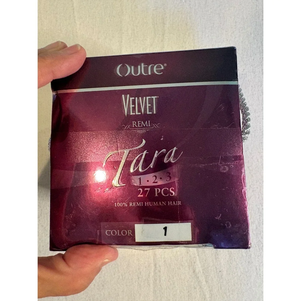Outre Velvet Remi Tara 1-2-3 27 Pcs 100% Remi Human Hair Weave Color 1 Jet Black